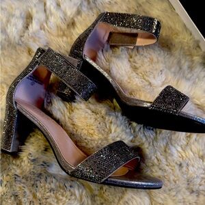 Size 9 De Blossom Pewter Sequin Sandals